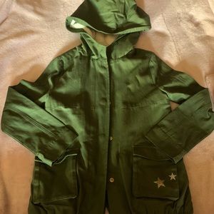 Epic threads, girls army, green glitter, star jacket